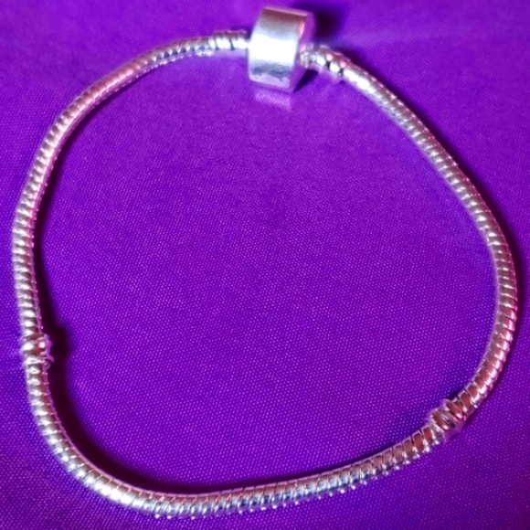 .925 Thick Solid Sterling  Charm Bracelet - Picture 3 of 4